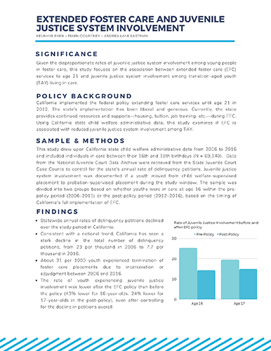 Brief - Extended Foster Care and Juvenile Justice System Involvement (pdf)